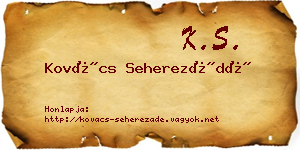 Kovács Seherezádé névjegykártya