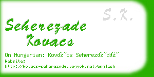 seherezade kovacs business card